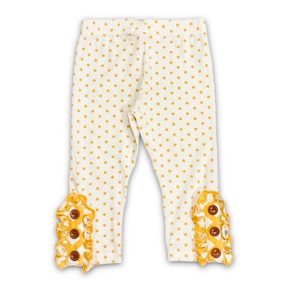 Swoon Baby 12M Baby Yellow Polka Dot Legging Pants Ruffle Button Bottom Detail - Picture 1 of 8